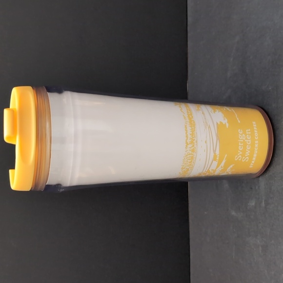 Starbucks 12 oz Sweden Coffee Tumbler with A Dala Horse Graphic,Yellow/White. - Picture 3 of 12
